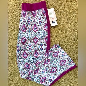 MUK LUKS NWT softest and coziest PJ Bottoms w/ pretty pattern, stripe down sides